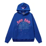 Sp5der Angel Number Hoodie & Sweatpant Set Blue