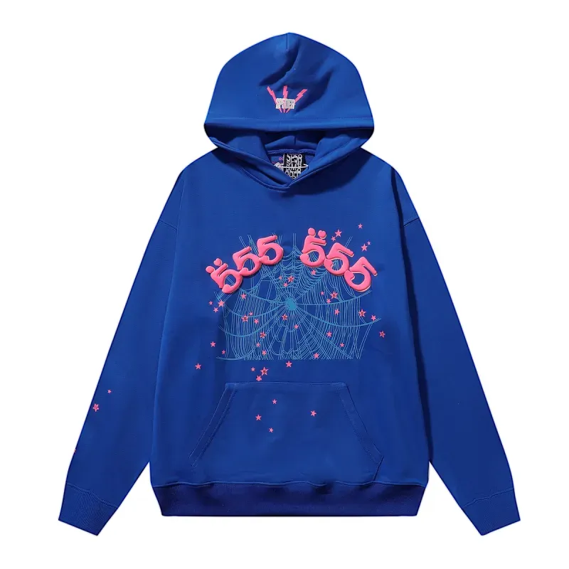 Sp5der Angel Number Hoodie & Sweatpant Set Blue
