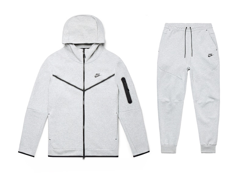 Nike Sportswear Tech Fleece Full Zip Hoodie & Joggers Set Grey