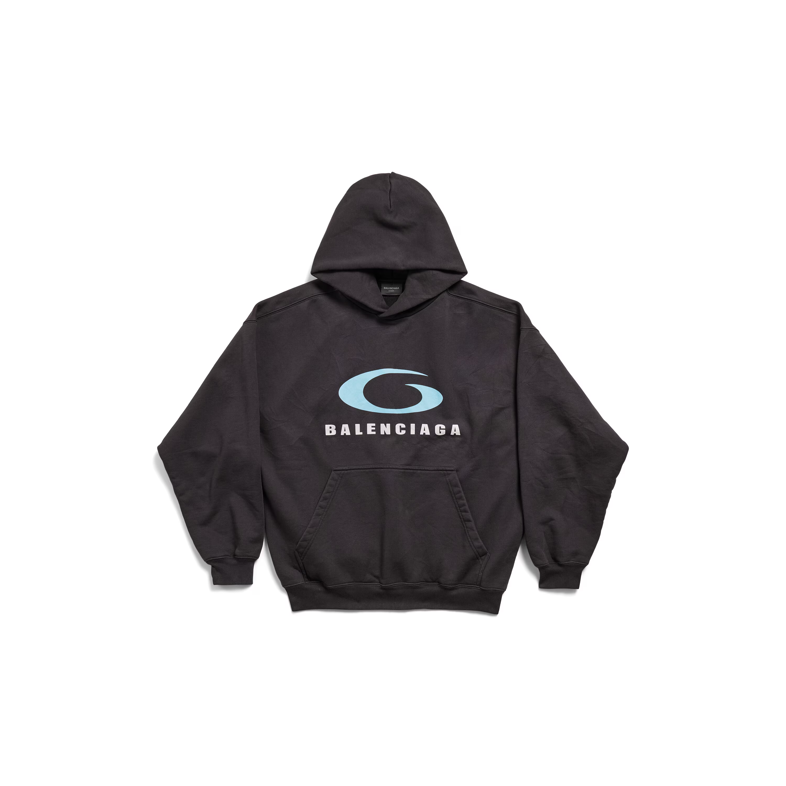 BALENCIAGA Men's Loop Sports Icon Hoodie Medium Fit in Black