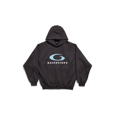 BALENCIAGA Men's Loop Sports Icon Hoodie Medium Fit in Black 01