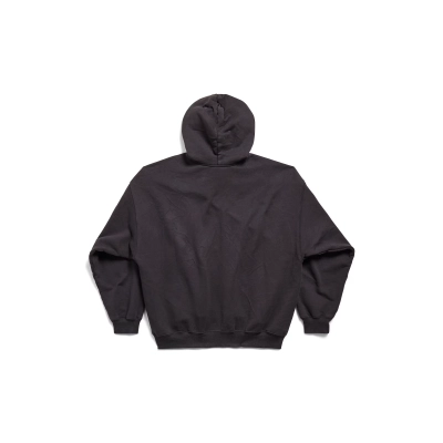 BALENCIAGA Men's Loop Sports Icon Hoodie Medium Fit in Black 02
