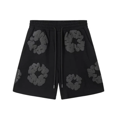 Denim Tears The Cotton Wreath Shorts Black Grey 02