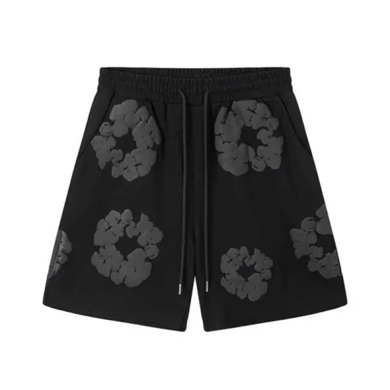Denim Tears The Cotton Wreath Shorts Black Grey