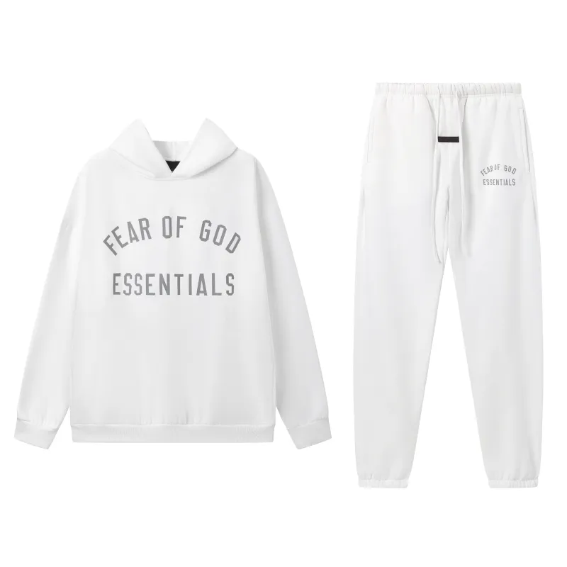 Fear of God Essentials Fleece II Hoodie & Sweatpant Set White
