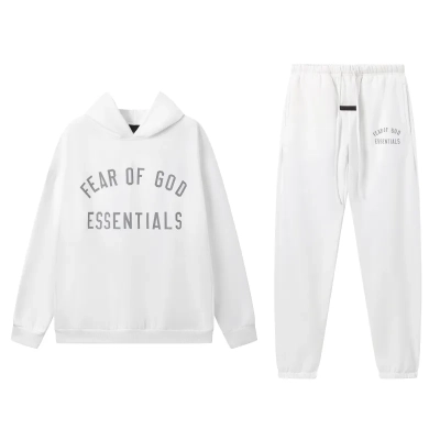 Fear of God Essentials Fleece II Hoodie & Sweatpant Set  White 01