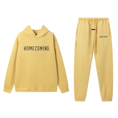 Fear of God Essentials Heavy Fleece Hoodie & Sweatpant Set  Amber 01