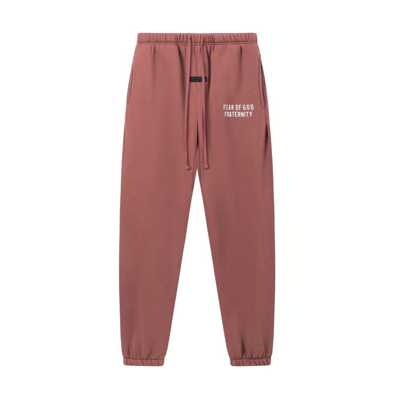 Fear of God Essentials Heavy Fleece Hoodie & Sweatpant Set Claret Red