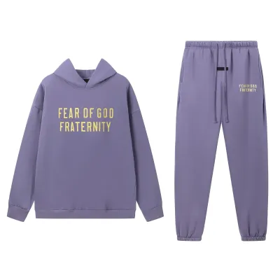 Fear of God Essentials Heavy Fleece Hoodie & Sweatpant Set  Lavender 01
