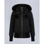 Moose Knuckles Black Jacket Black Wool Collar（NFC)