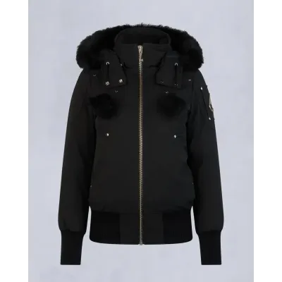 Moose Knuckles Black Jacket Black Wool Collar（NFC) 01