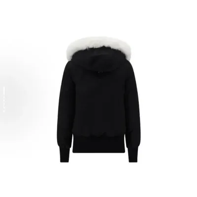 Moose Knuckles Black Jacket White Wool Collar（NFC) 02