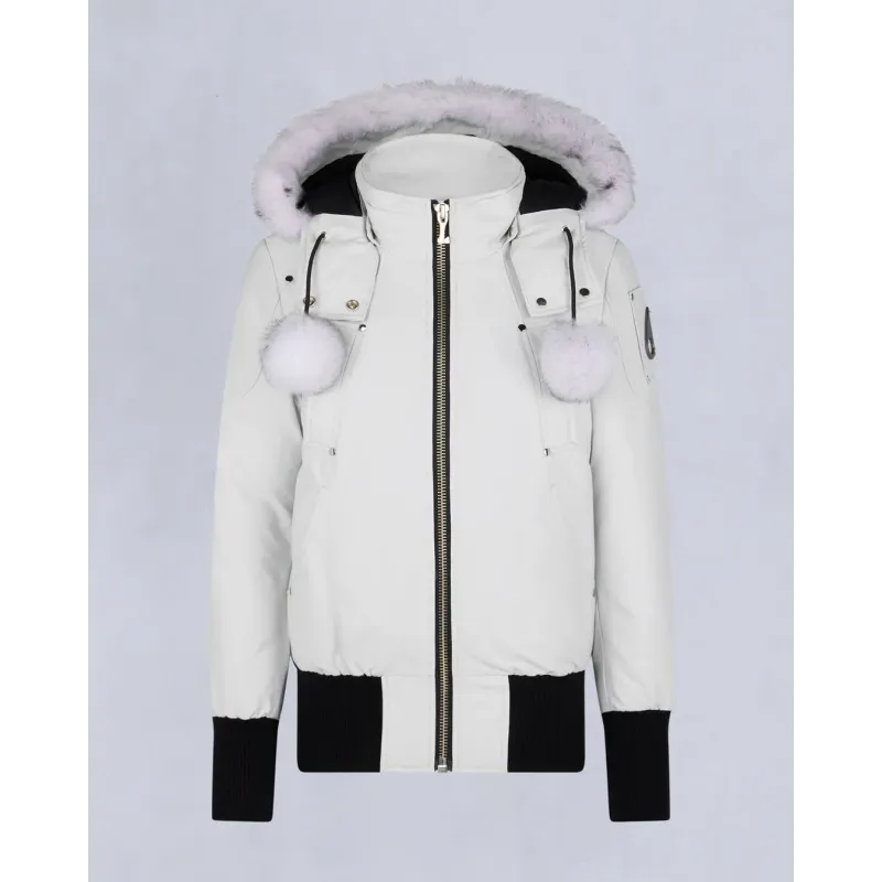 Moose Knuckles White Jacket White Wool Collar(NFC)