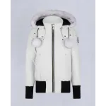 Moose Knuckles White Jacket White Wool Collar（NFC)