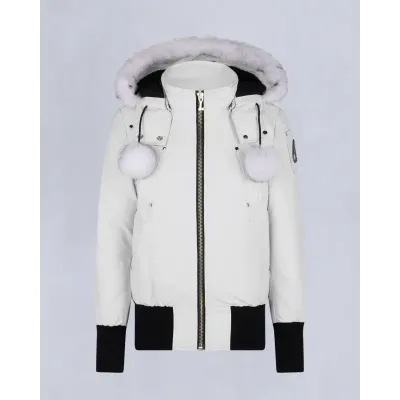 Moose Knuckles White Jacket White Wool Collar（NFC) 01