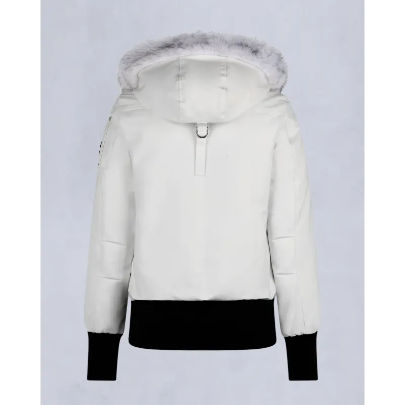 Moose Knuckles White Jacket White Wool Collar(NFC)