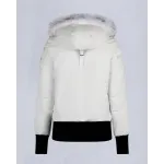 Moose Knuckles White Jacket White Wool Collar（NFC)