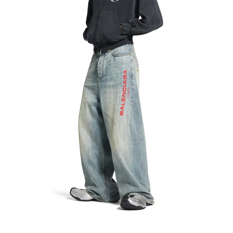 Balenciaga Men's Baggy Pants in Stained