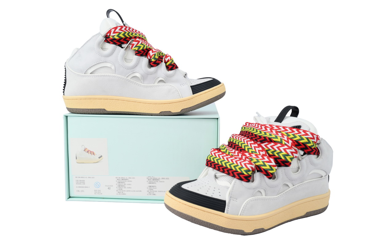 Lanvin Curb Leather Sneaker White Black