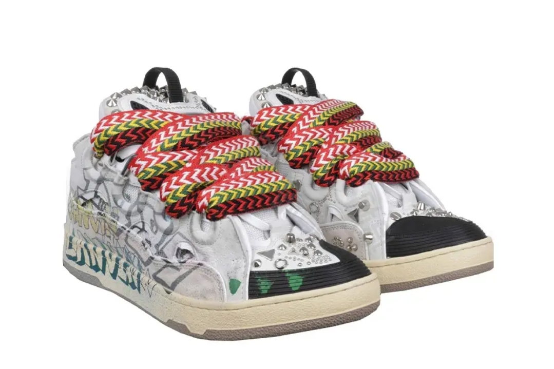 Lanvin Curb Sneaker Graffiti PB FW-SKDK02-STUD-P22-00M2