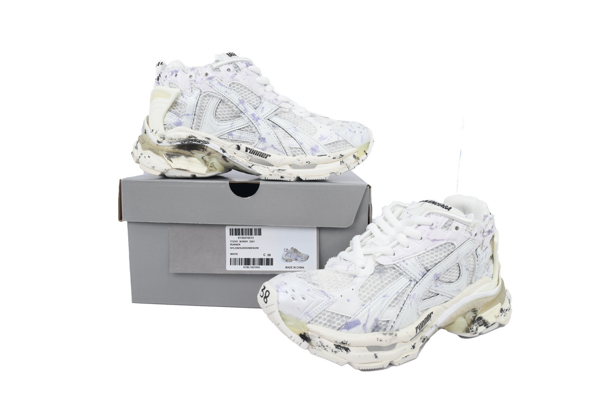 PK God Batch Balenciaga Runner Sneaker White Graffiti 772767 W3RNY 2301