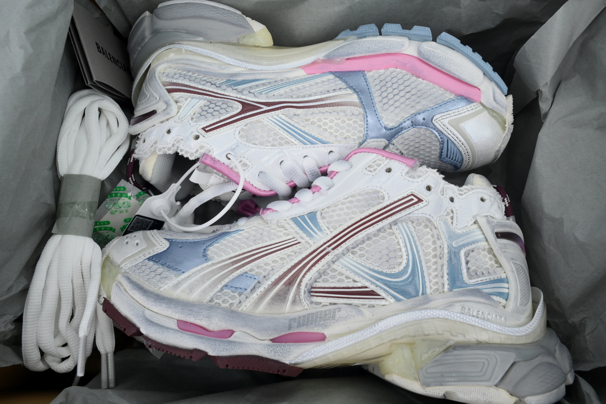 PK God Batch Balenciaga Runner Sneaker White Blue Pink 772767 WRUNG 3120