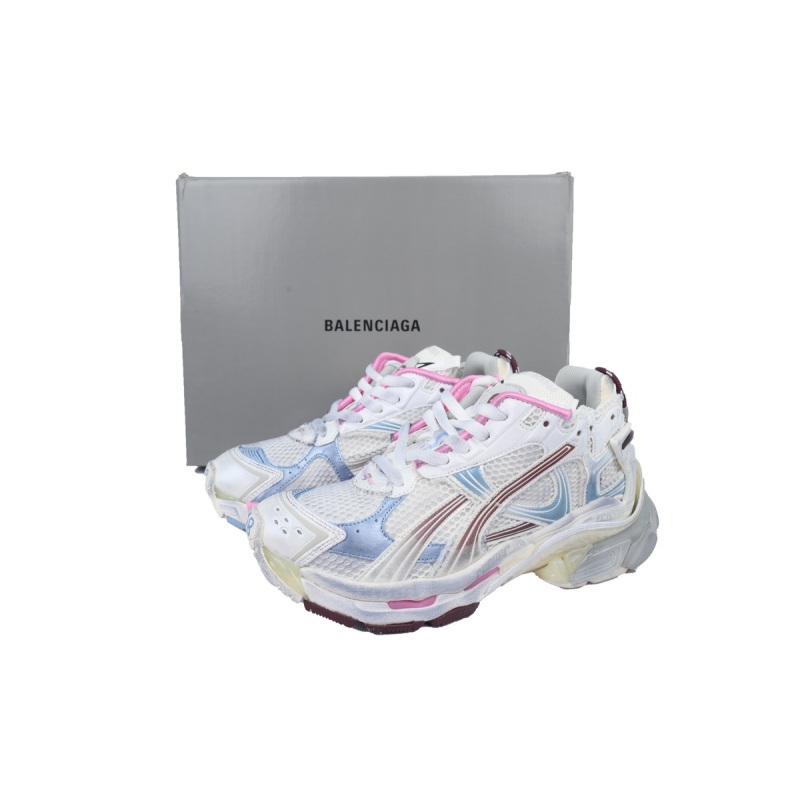 PK God Batch Balenciaga Runner Sneaker White Blue Pink 772767 WRUNG 3120