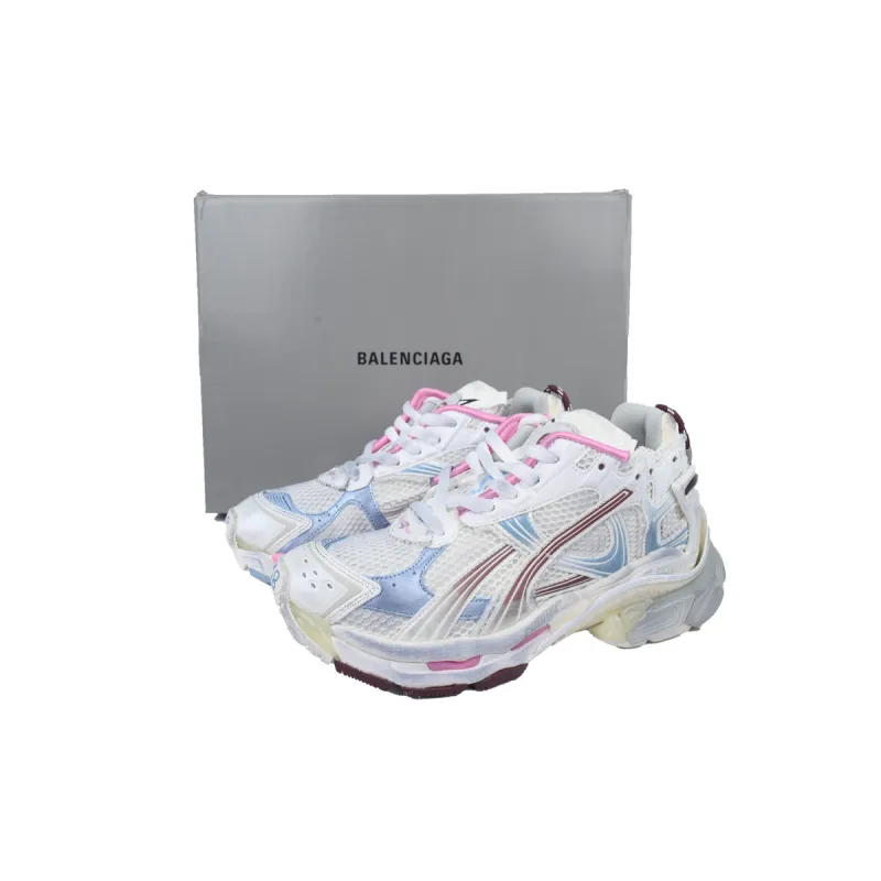 PK God Batch Balenciaga Runner Sneaker White Blue Pink 772767 WRUNG 3120