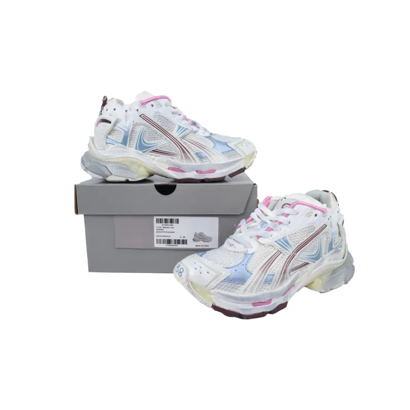PK God Batch Balenciaga Runner Sneaker White Blue Pink 772767 WRUNG 3120