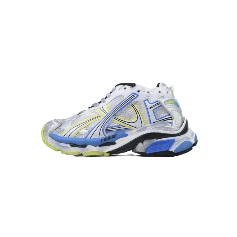 PK God Batch Balenciaga Runner Sneaker White Blue Yellow 772767 W3RNY 0213