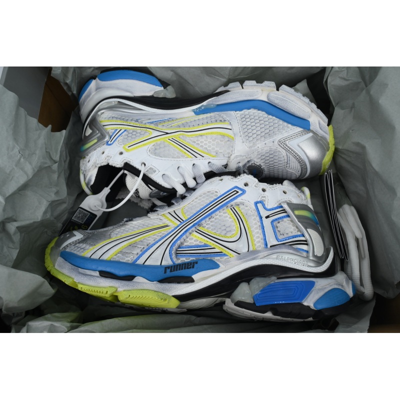 PK God Batch Balenciaga Runner Sneaker White Blue Yellow 772767 W3RNY 0213