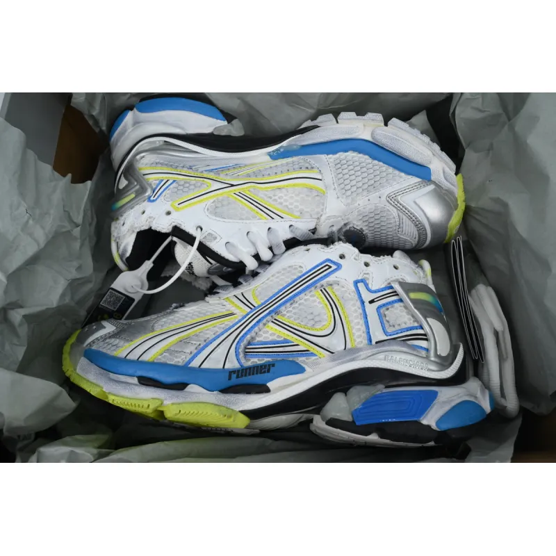 PK God Batch Balenciaga Runner Sneaker White Blue Yellow 772767 W3RNY 0213