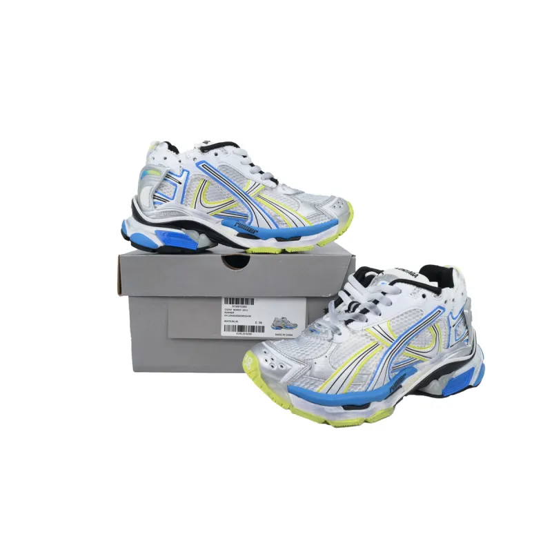 PK God Batch Balenciaga Runner Sneaker White Blue Yellow 772767 W3RNY 0213