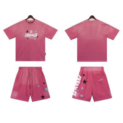 Palm Angels 'Paradise' Cotton T-shirt & Shorts Set Pin 01