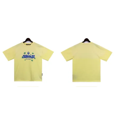 Palm Angels 'Paradise' Cotton T-shirt & Shorts Set Yellow 02