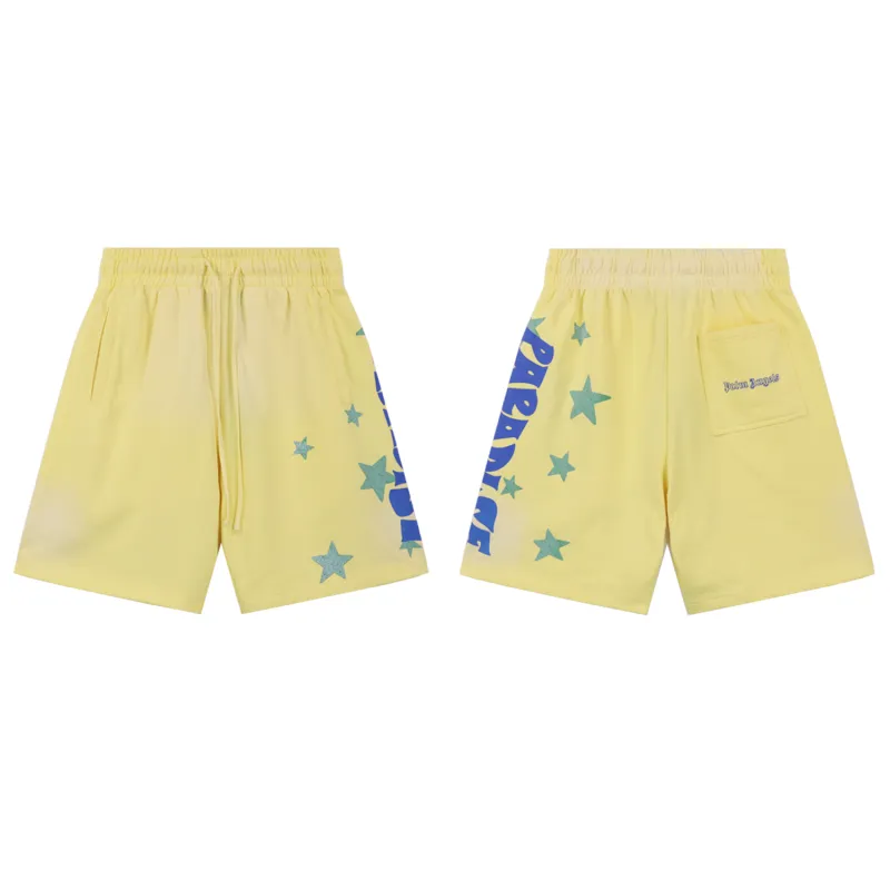 Palm Angels 'Paradise' Cotton T-shirt & Shorts Set Yellow