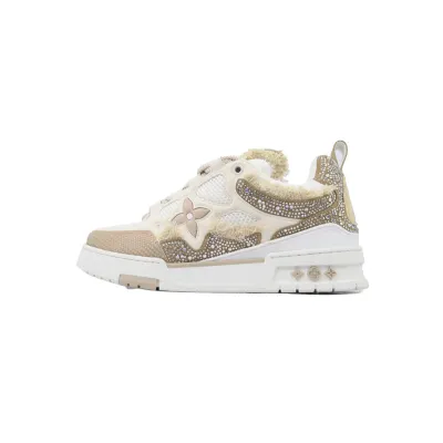 PK God Batch Louis Vuitton Skate Horse Hair Apricot Diamond 01