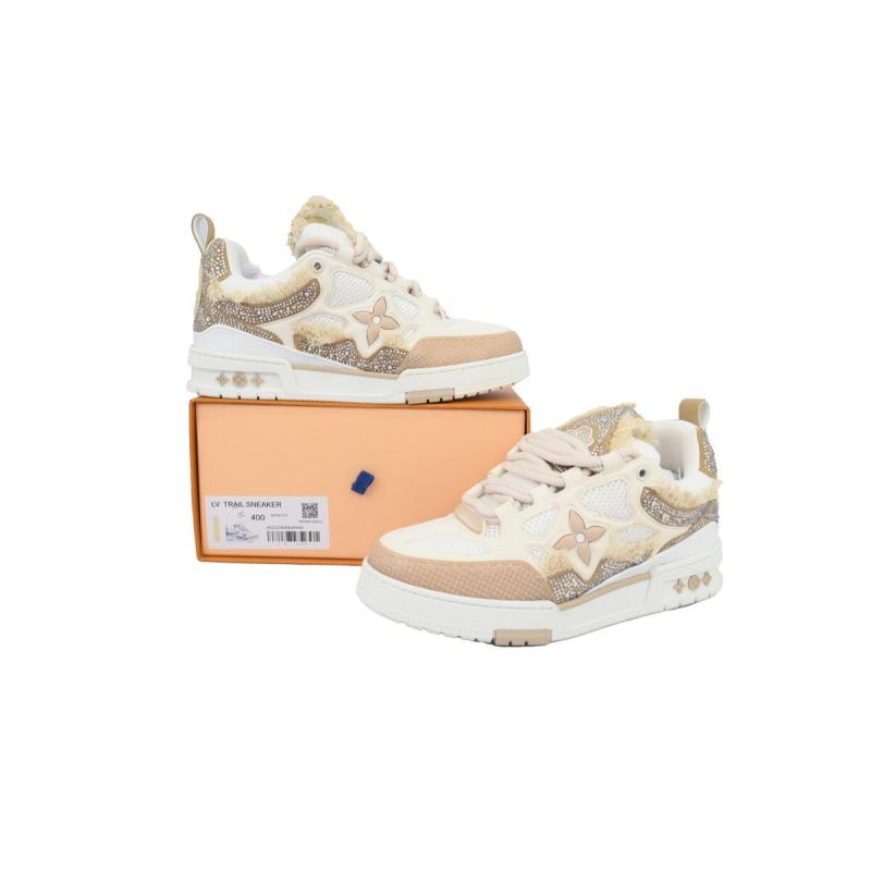 PK God Batch Louis Vuitton Skate Horse Hair Apricot Diamond