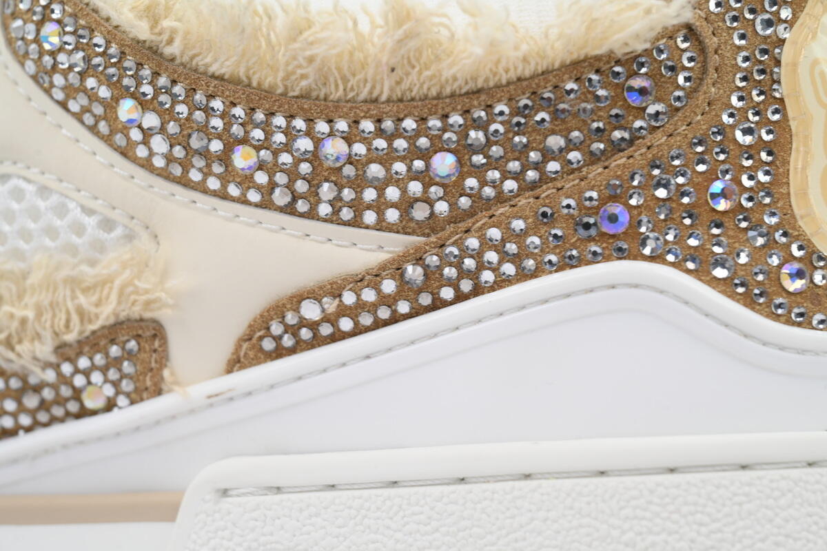 PK God Batch Louis Vuitton Skate Horse Hair Apricot Diamond