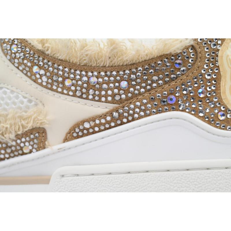 PK God Batch Louis Vuitton Skate Horse Hair Apricot Diamond