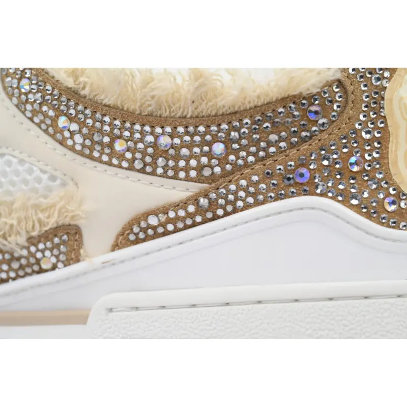 PK God Batch Louis Vuitton Skate Horse Hair Apricot Diamond
