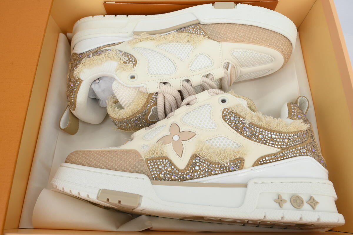 PK God Batch Louis Vuitton Skate Horse Hair Apricot Diamond