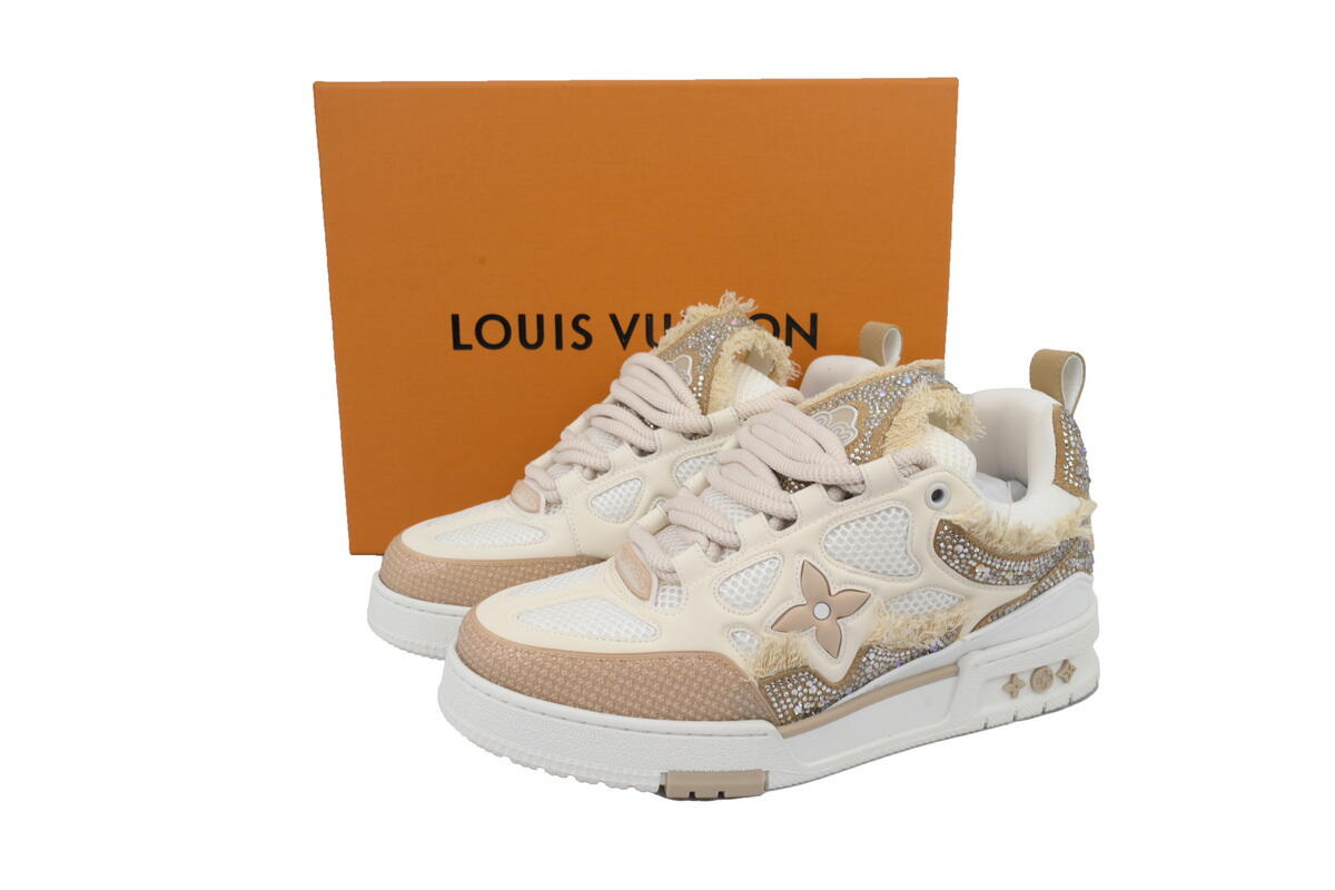 PK God Batch Louis Vuitton Skate Horse Hair Apricot Diamond
