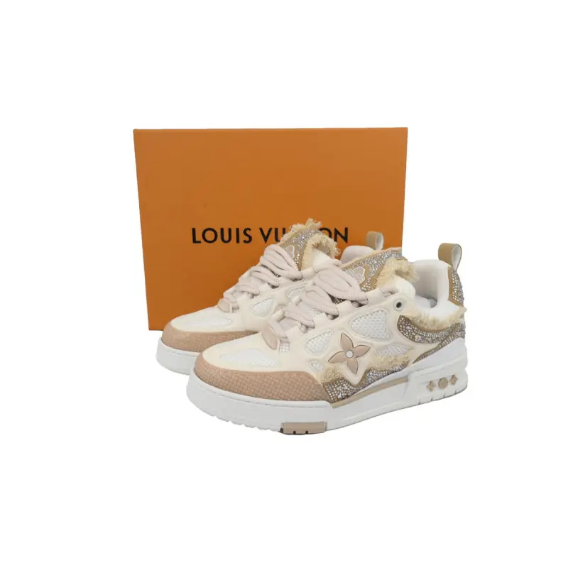 PK God Batch Louis Vuitton Skate Horse Hair Apricot Diamond
