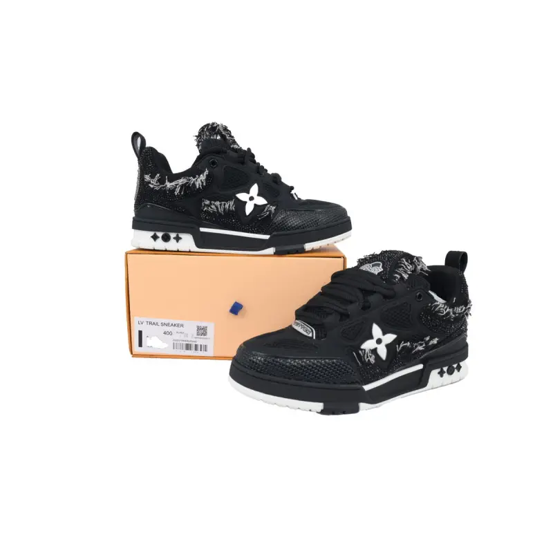 PK God Batch Louis Vuitton Skate Horse Hair Black Diamond