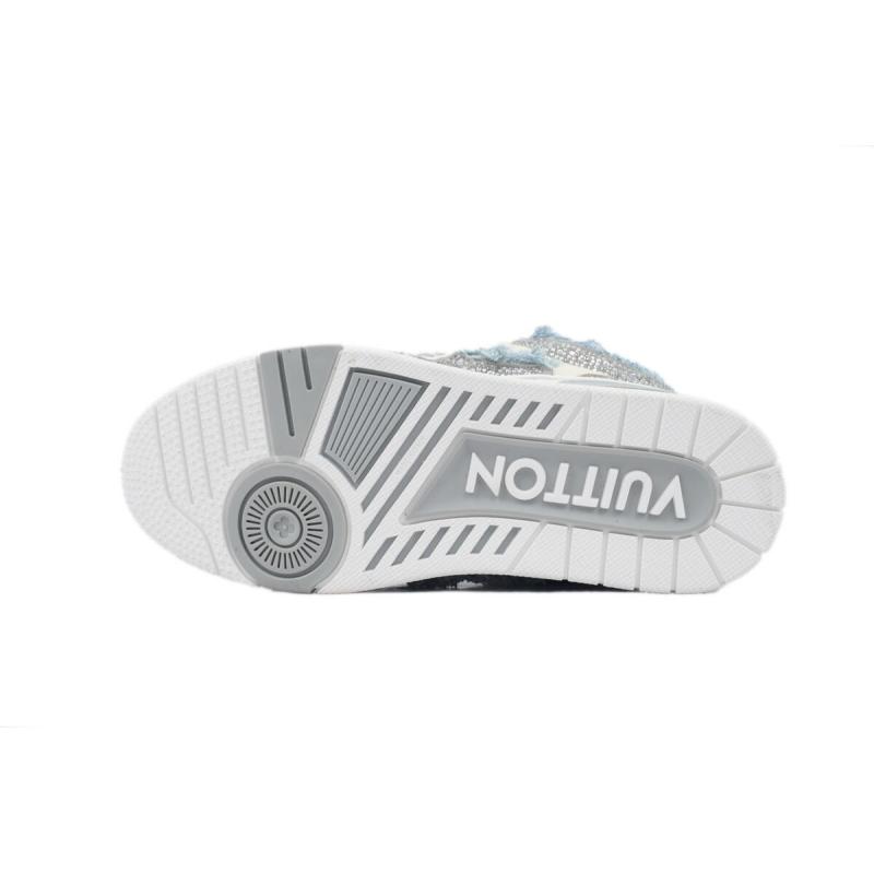 PK God Batch Louis Vuitton Skate Horse Hair Gray White Diamond