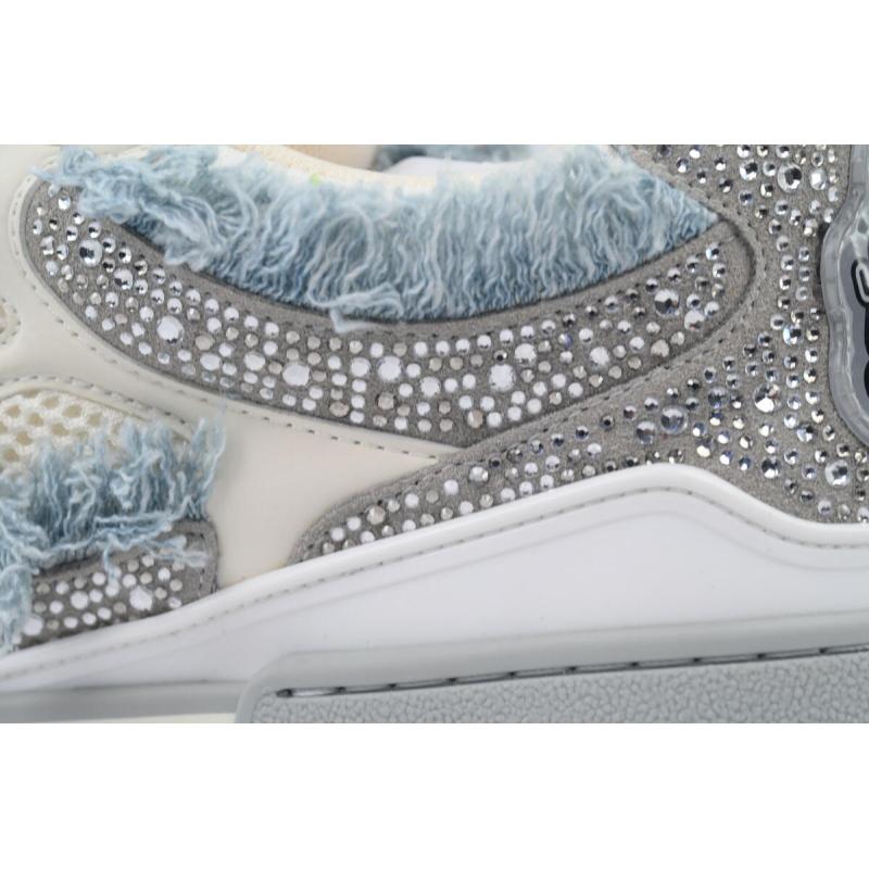 PK God Batch Louis Vuitton Skate Horse Hair Gray White Diamond
