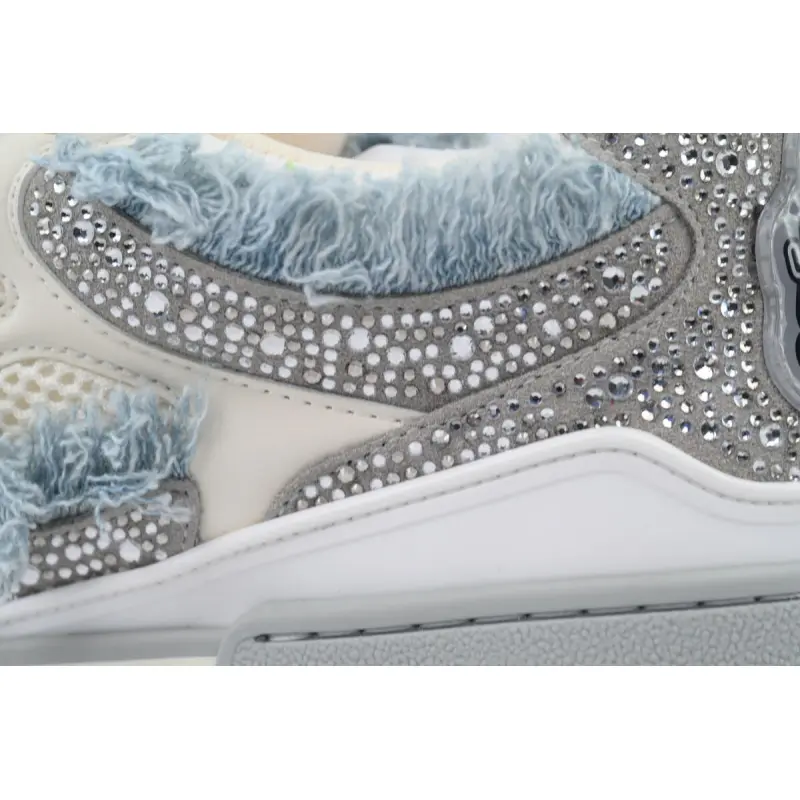 PK God Batch Louis Vuitton Skate Horse Hair Gray White Diamond