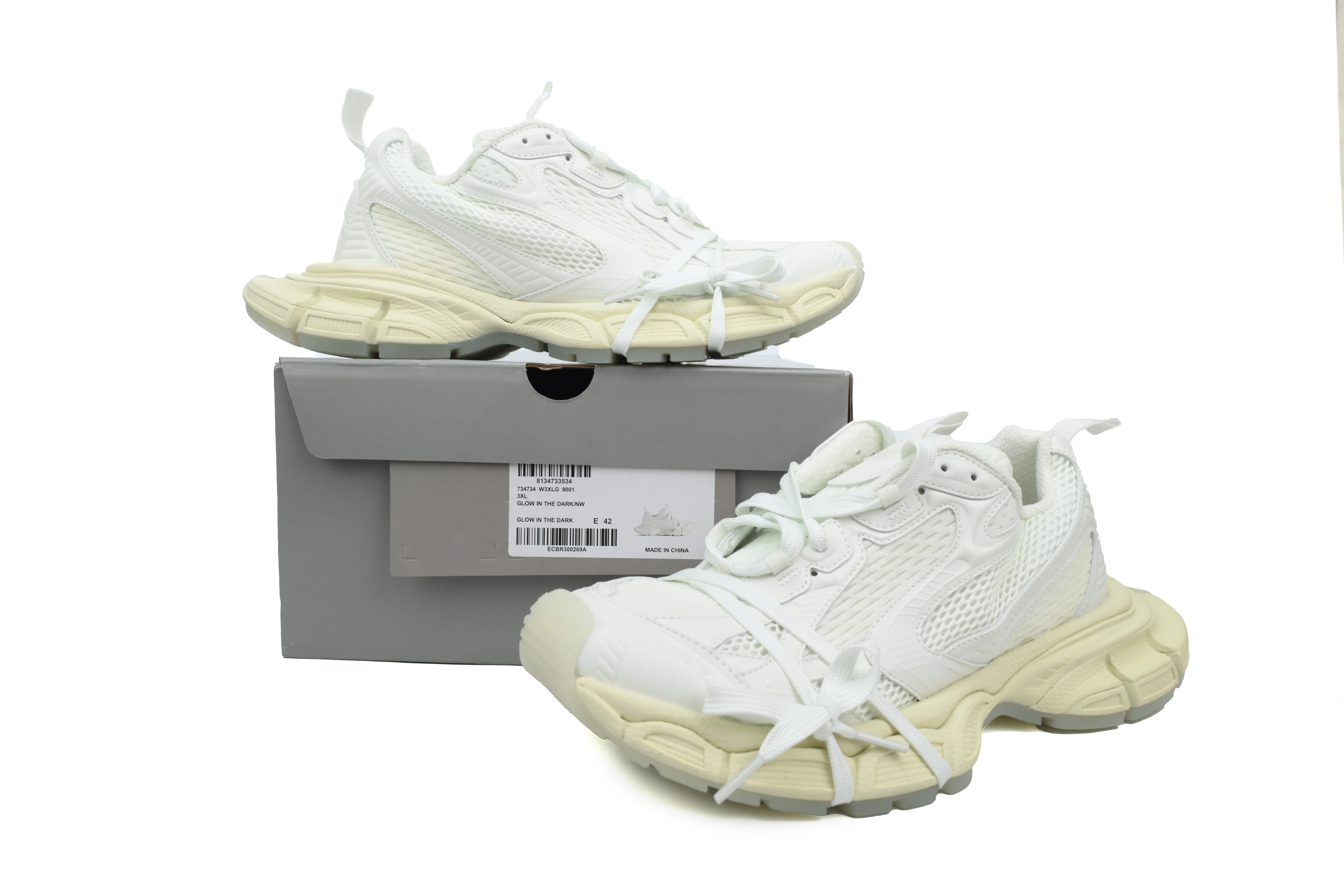 PK God Batch Balenciaga 3XL Chunky Sneakers Men Low-Top White 734734 W3XLG 9001
