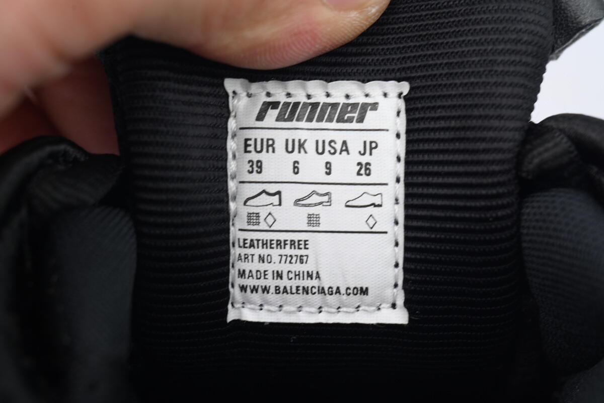 PK God Batch Balenciaga Runner Sneaker All Black 772767 W3RNY 0135